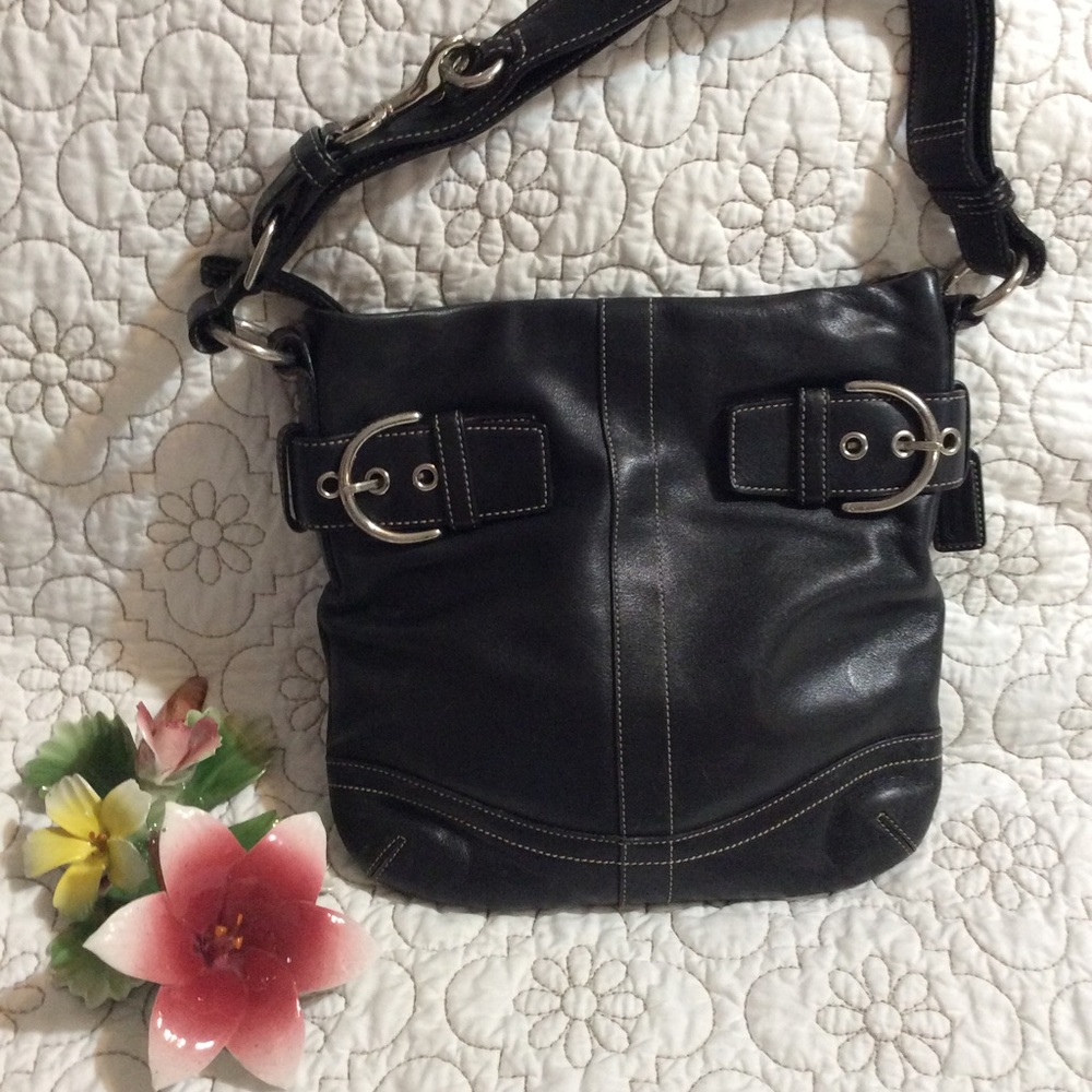 COACH black leather purse